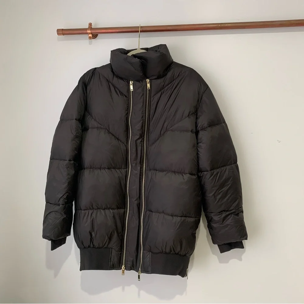 NWT Reiss Kai Puffer Double Zip Jacket In Grey - Picture 5 of 8